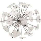 Lustre spoutnik en verre de Murano transparent