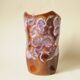 Fat Lava Ceramic Vase - Brown Purple - Organic Shape - 70s