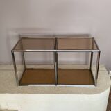 Coffee table 2 modules. Chrome and plexiglass. 1970. Space age.