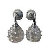 Pair of chrome wall lights