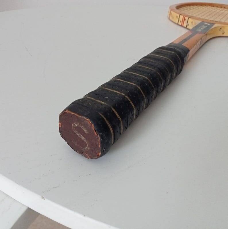 Vintage wooden tennis racket Sidney Robert Haillet