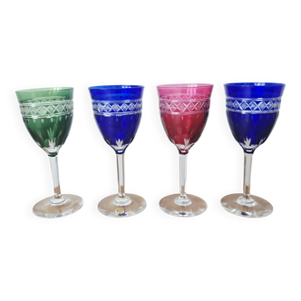 4 crystal double-coloured glasses