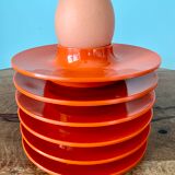 Rosti Mepal set of 6 orange egg cups, space age from Scandinavian design for apartment decoration