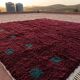 Moroccan Berber rug burgundy 300x200 cm – blue-green geometric patterns