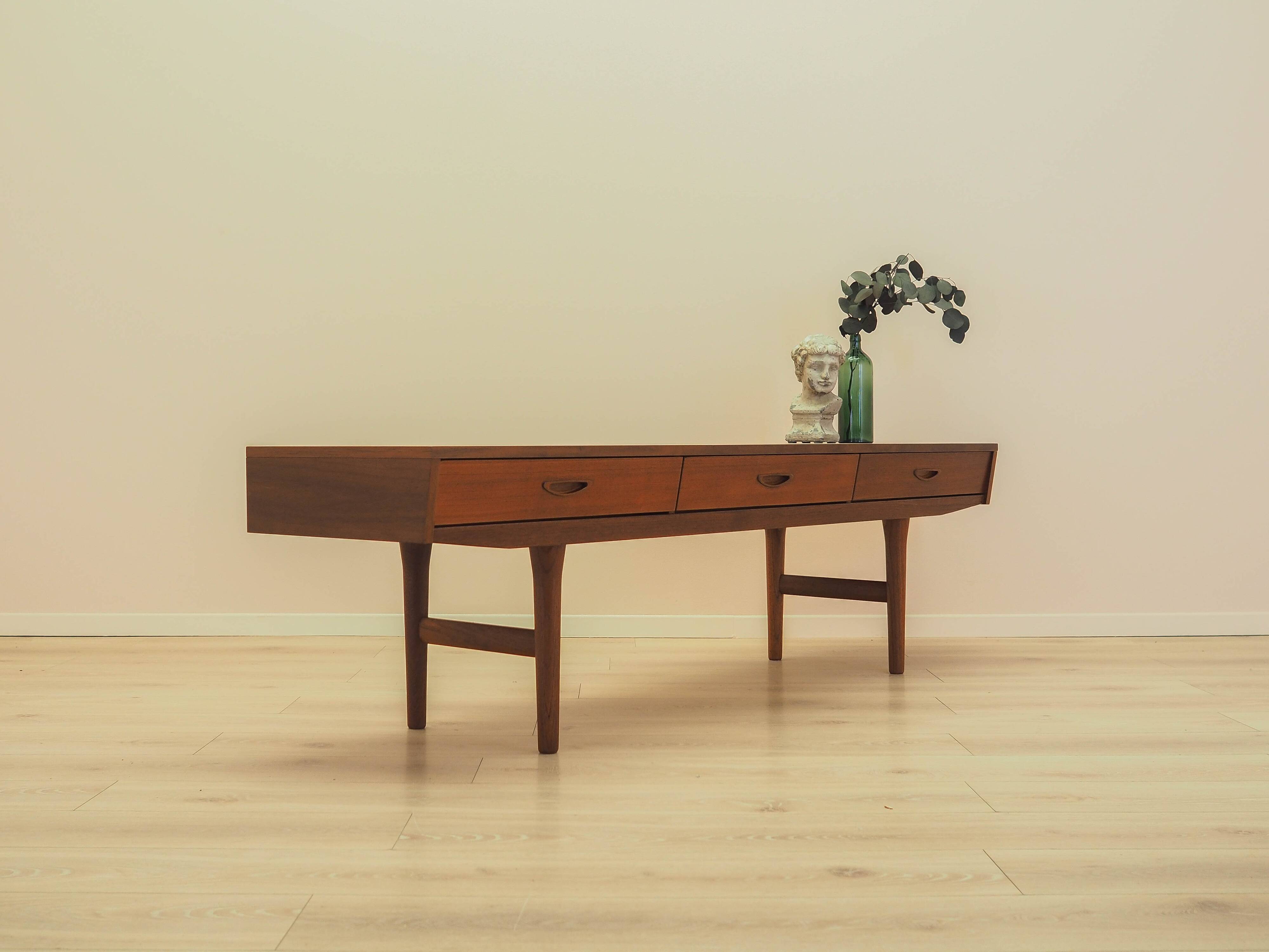 Danish teak sideboard 1970s – three drawers, mid-century modern