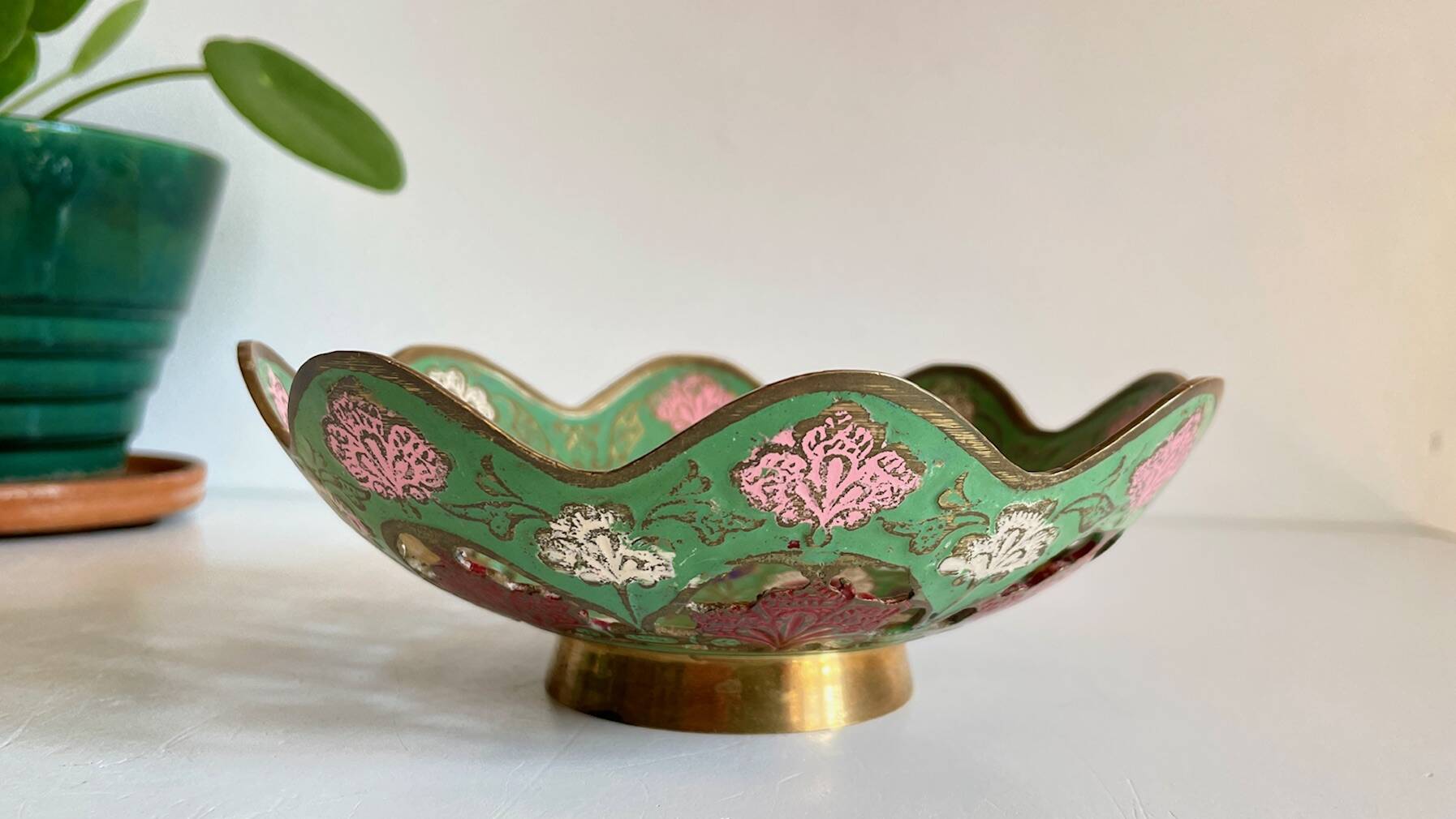 Vintage solid brass pocket tray