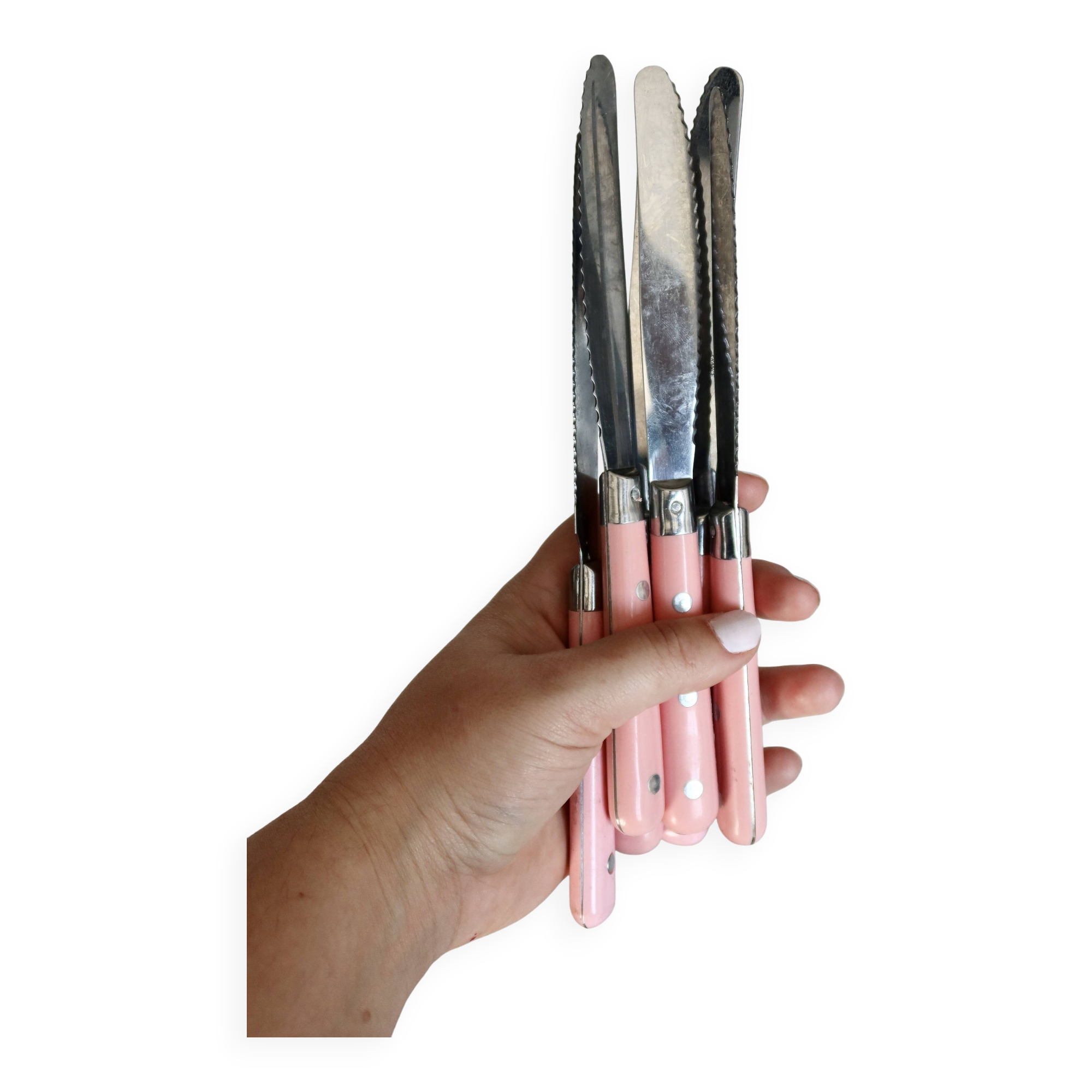 Vintage pink knives