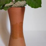 Vase "Diabolo" de potier en terre cuite vernissée vintage