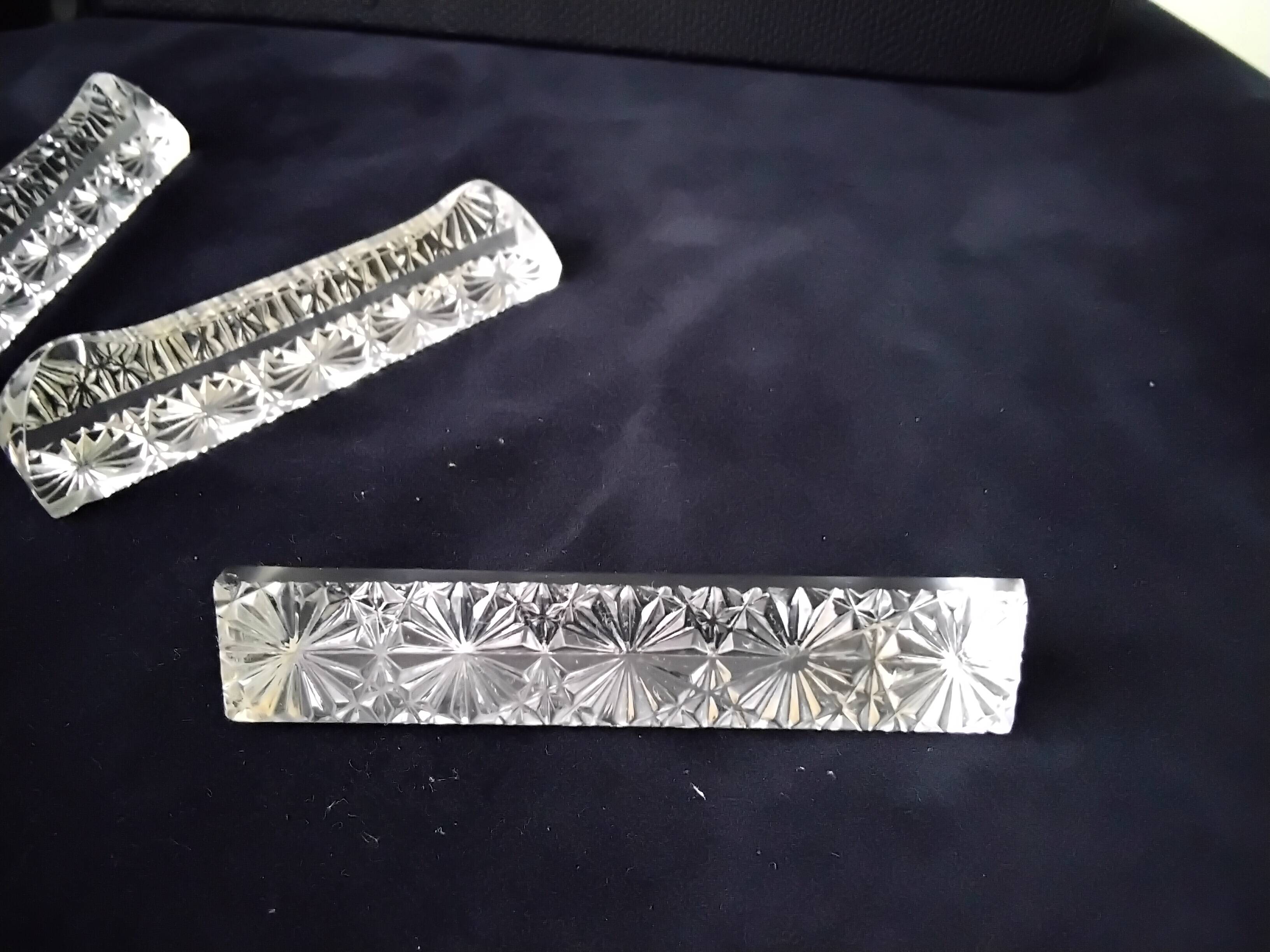 8 Knife holders Lead crystal Triangular shape