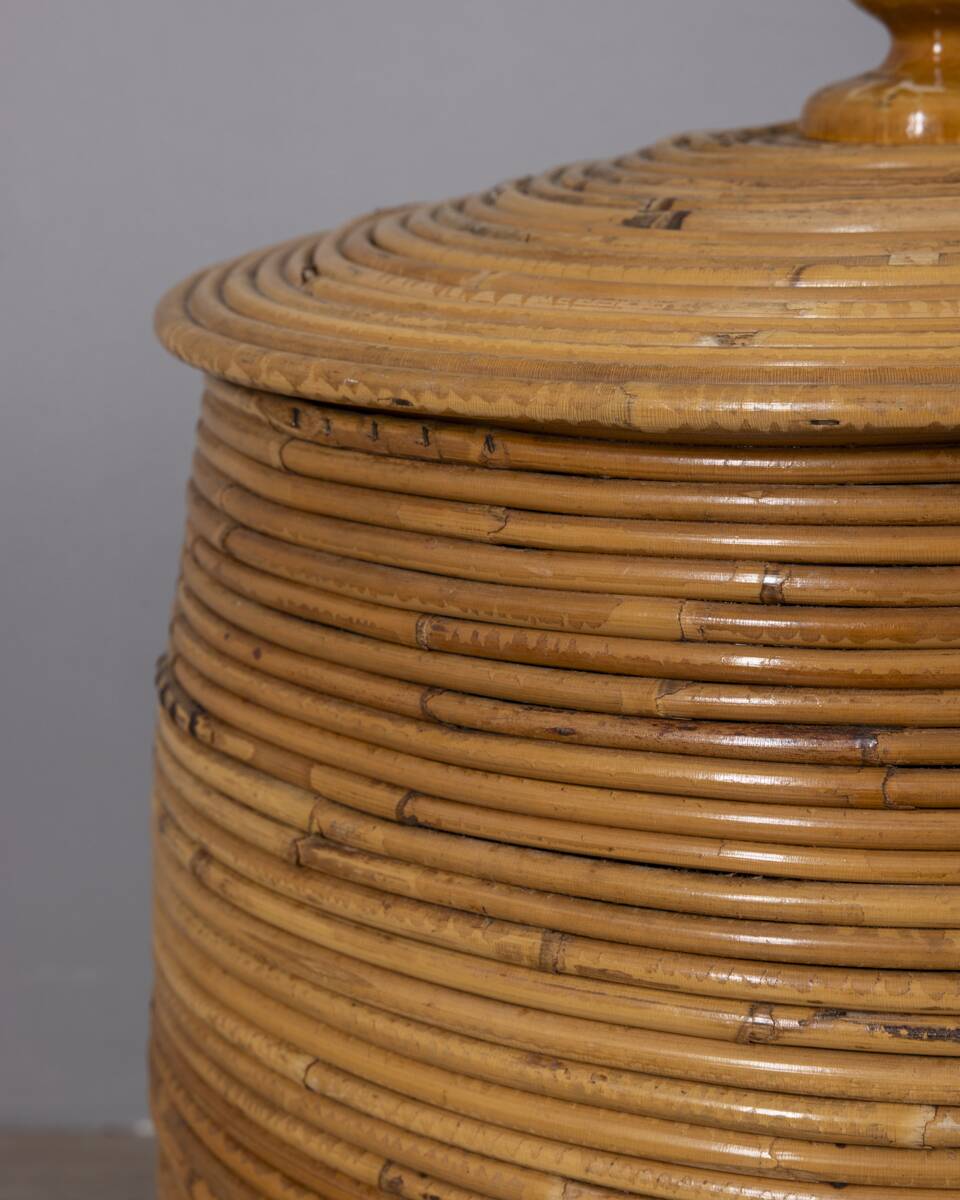 Vintage 1960s Italian design bamboo storage basket
