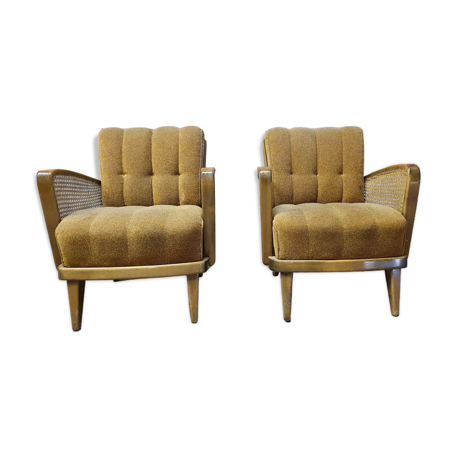 Paire de fauteuils cannage 1960"