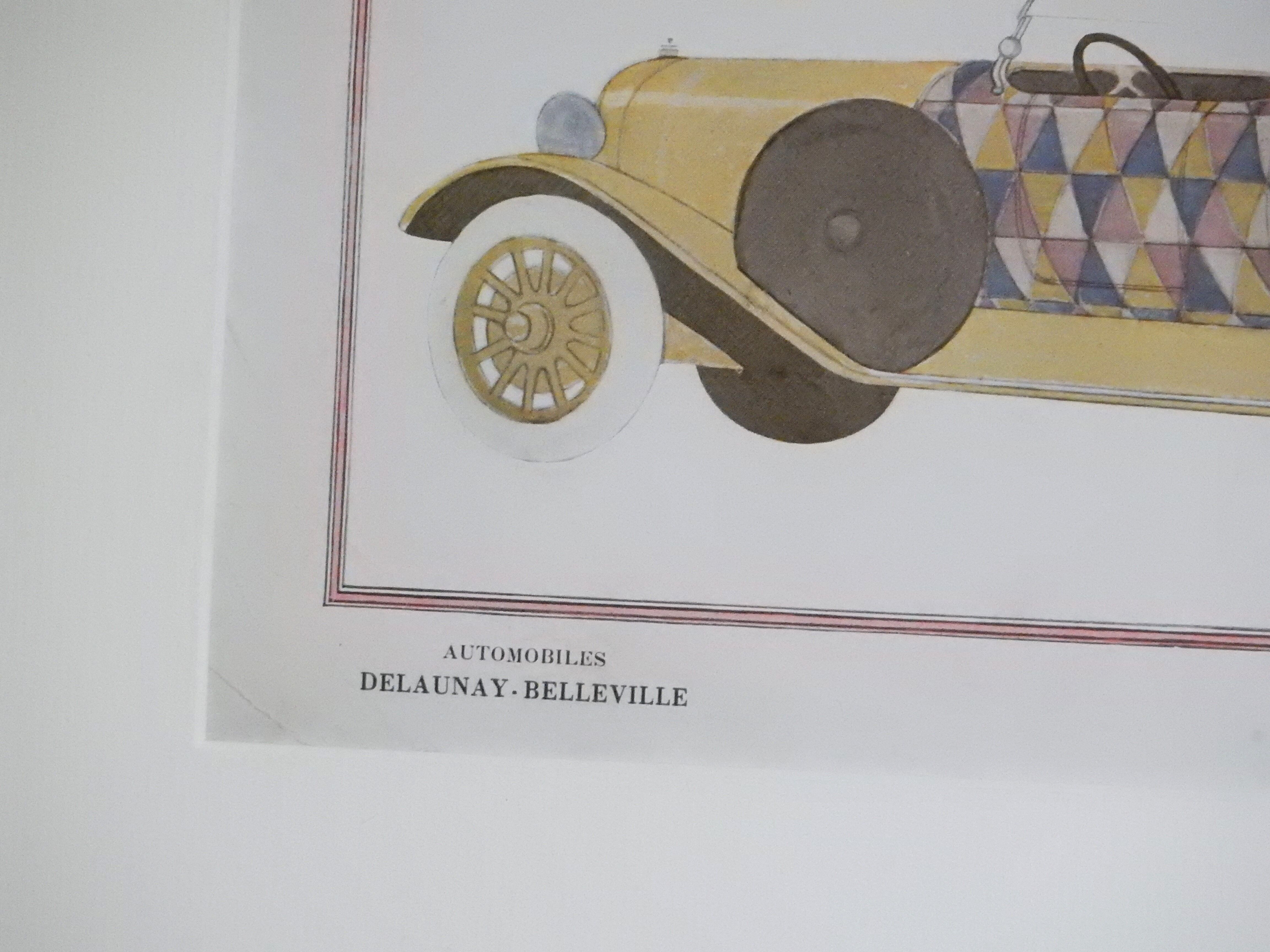 Art Deco illustration luxury car Delaunay Belleville by Lepape in 1924