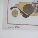 Art Deco illustration luxury car Delaunay Belleville by Lepape in 1924