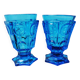 2 verres anciens bleu Charles X