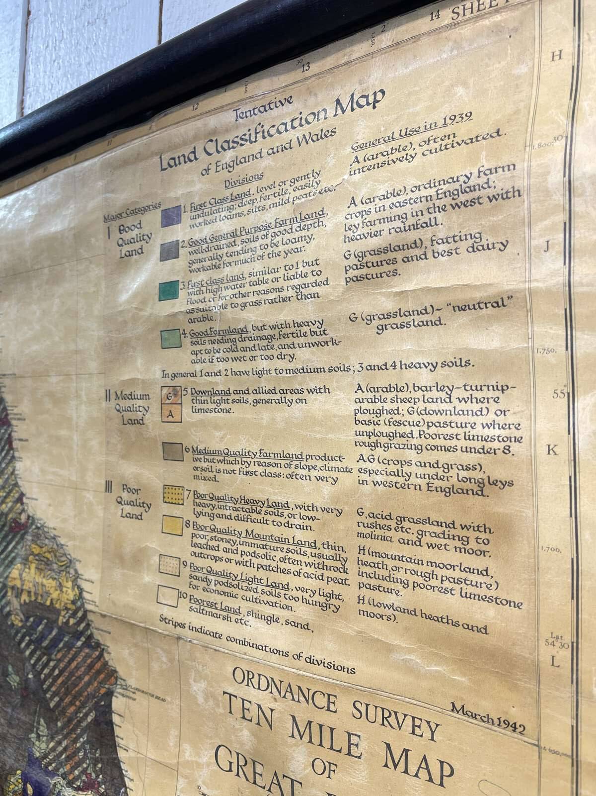 English map from the 1950s
