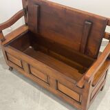 Rustic fruit wood chest bench, children's room