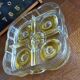 Dish with presentation compartments Walther kristallglass yellow