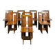 Set of 8 Italian chairs in American walnut Loto Spa