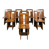 Set of 8 Italian chairs in American walnut Loto Spa
