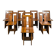 Set of 8 Italian chairs in American walnut Loto Spa