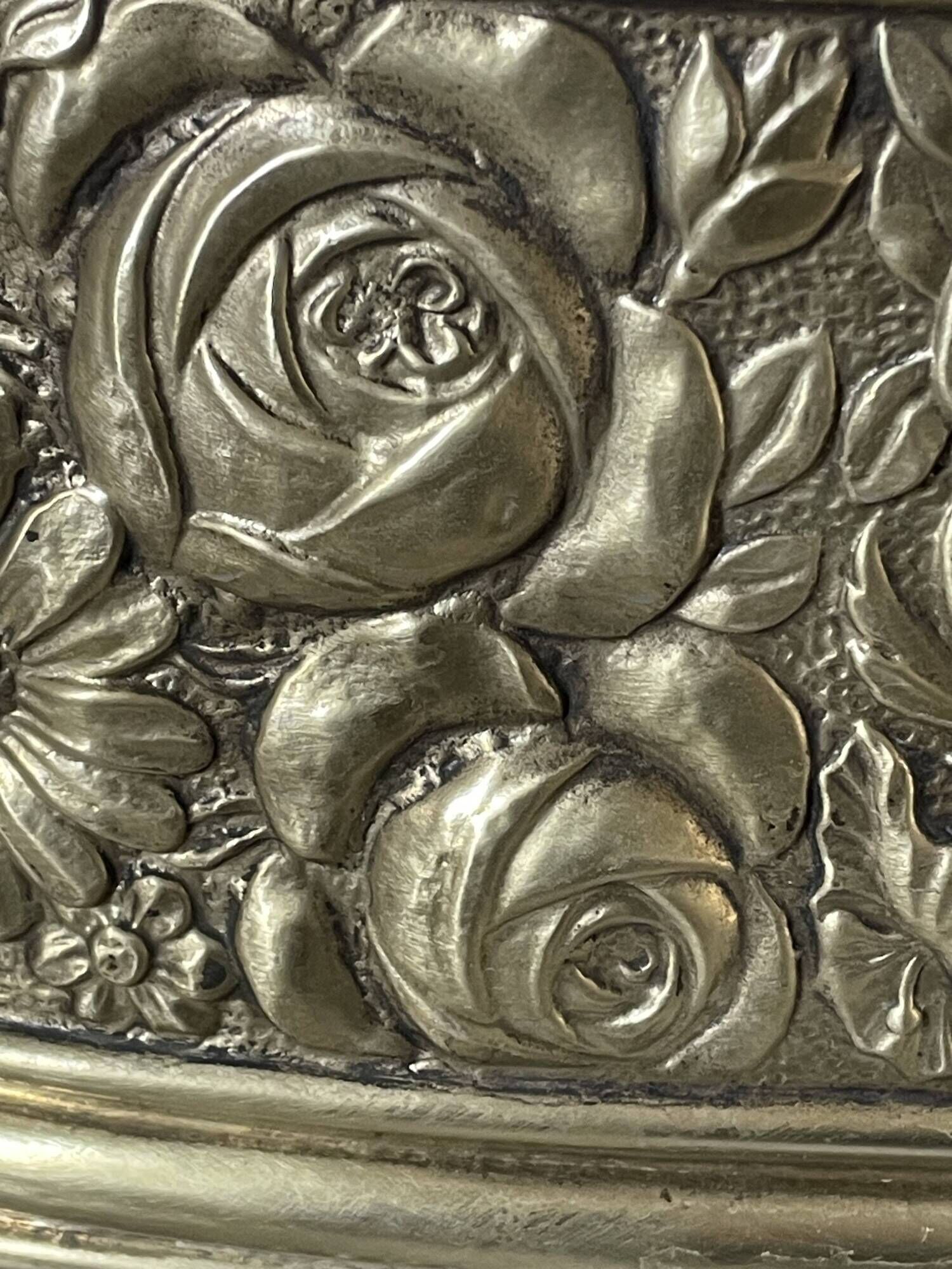 Old repoussé brass planter