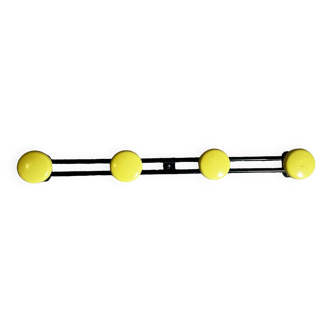 Wall coat rack with 4 metal hooks from the 70s/80s