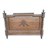 antique solid oak headboard
