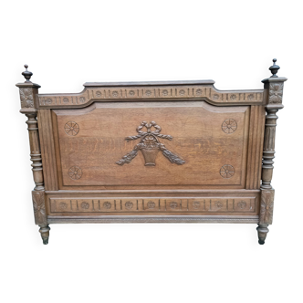 antique solid oak headboard