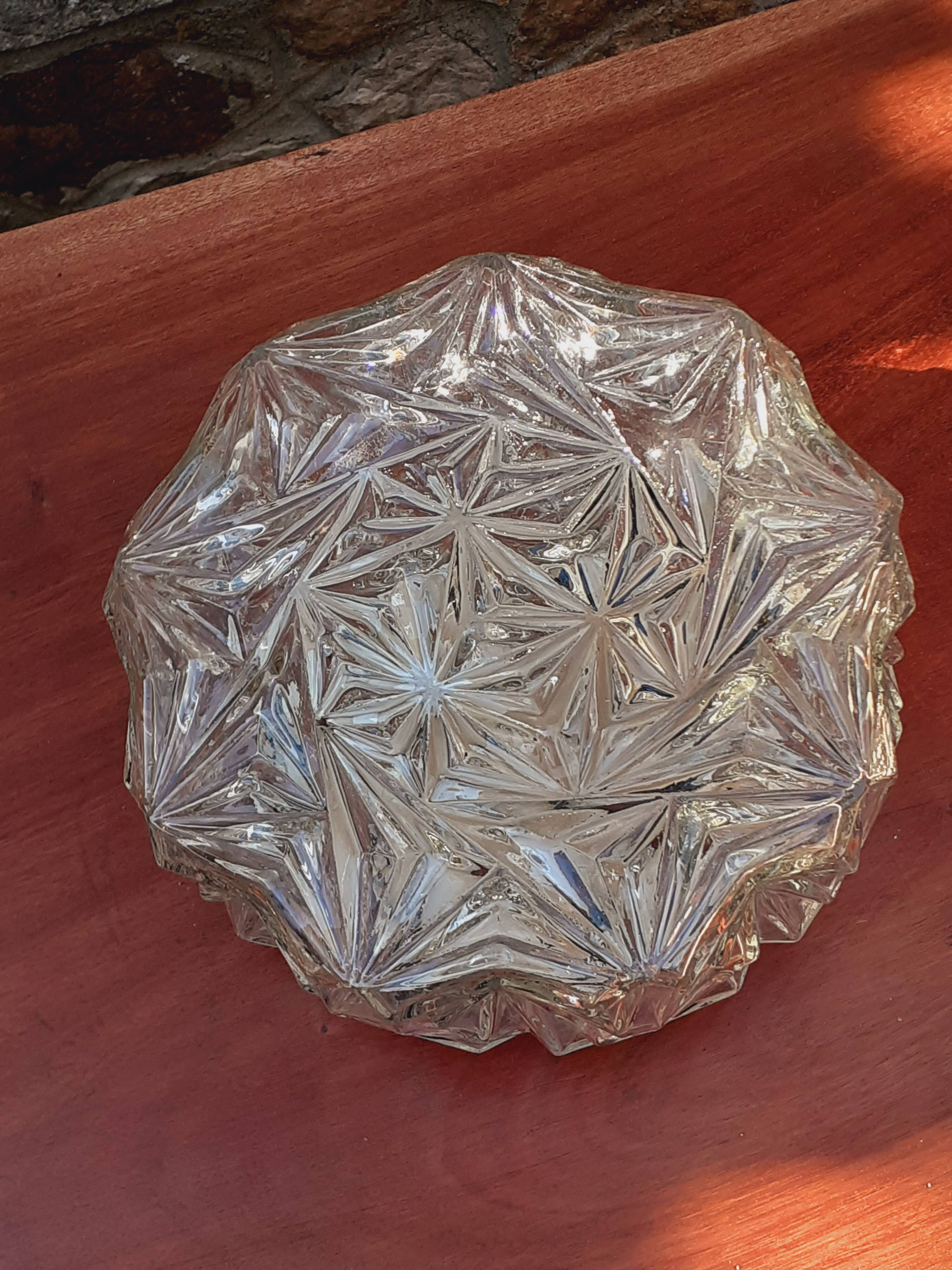 Moulded glass ceiling light from the 1960s.