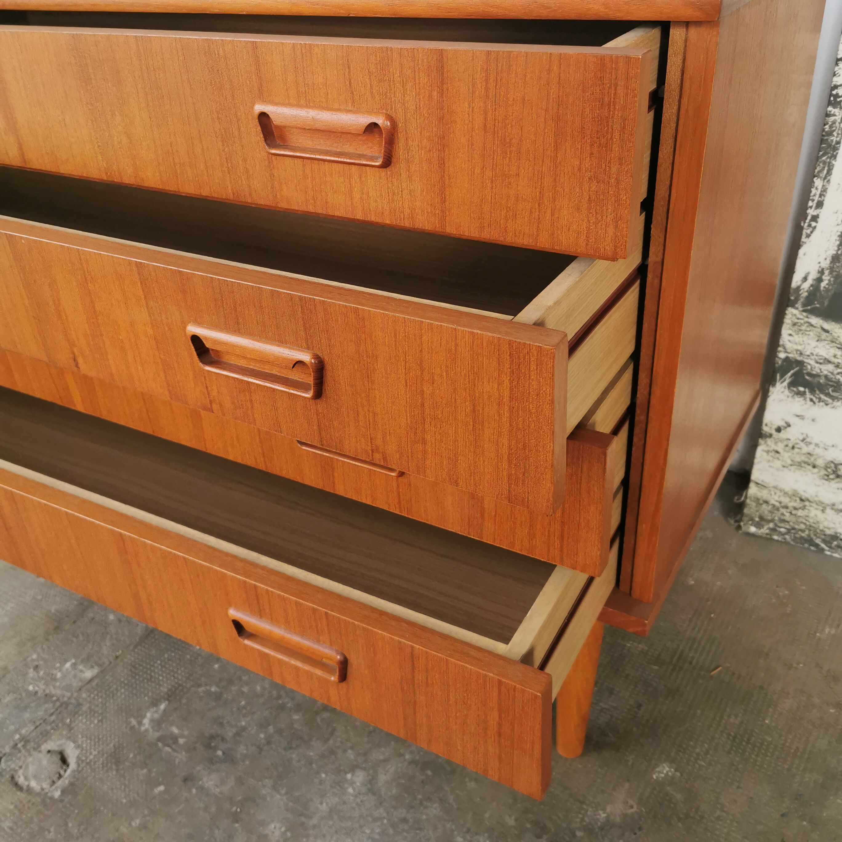 Scandinavian teak chest of drawers 1970
