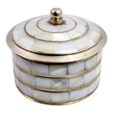 Vintage box in brass and mother-of-pearl