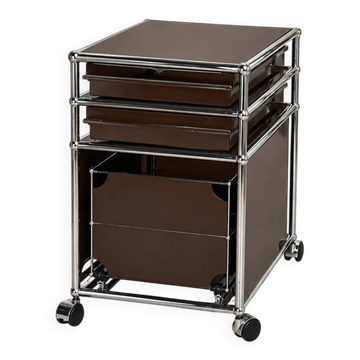 USM Haller wheeled cabinet, storage for hanging files.