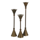 Brass candle holder trio by Christian de Beaumont, 1970s.