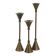 Brass candle holder trio by Christian de Beaumont, 1970s.