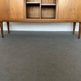 Model 19 High Sideboard in Teak with Sliding Doors by Gunni Omann for Omann Jun, 1960s