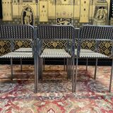 Suite de 6 chaises vintages 1970 chromées