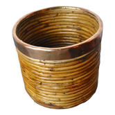 Panier en rotin et cuivre, Italie, 1970