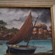 Oil painting by Raymond Blossier, landscape of Brittany.