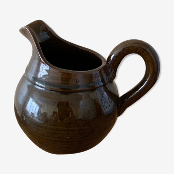 Vallauris brown ceramic milk pot