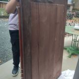 Old large carved wooden mirror
