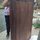 Old large carved wooden mirror