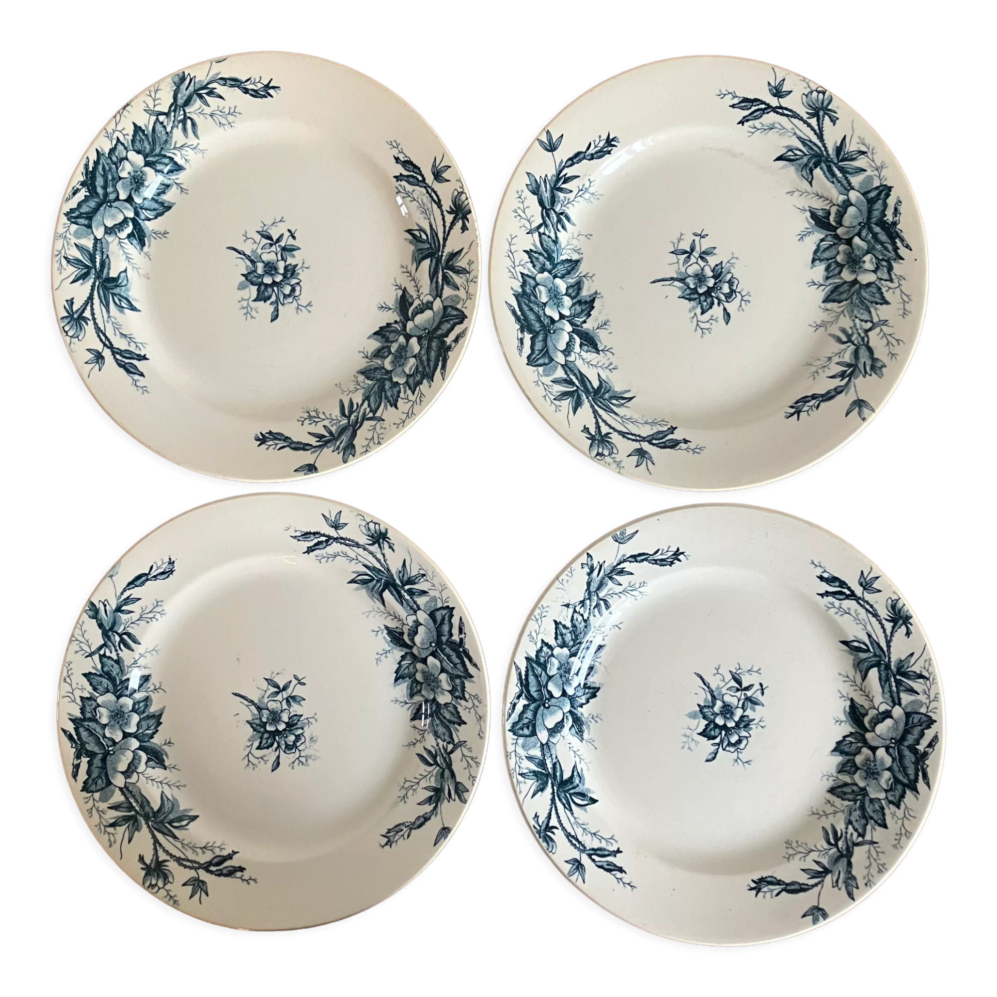 4 flat plates Terre de Fer, Eglantine model