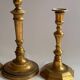 Set of 3 bronze and brass candlesticks, 19th century