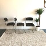 Lot of 6 chairs cantilever 70s