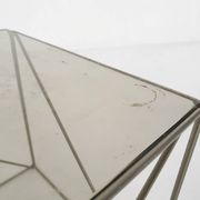 Rare metal and glass side table by Max Sauze, Isocele, France 1960's