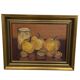 Oil painting on canvas, still life with fruits and pot, nuts, signed, George Cros, signed