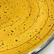 Vintage speckled yellow Palma plate Boch La Louvière