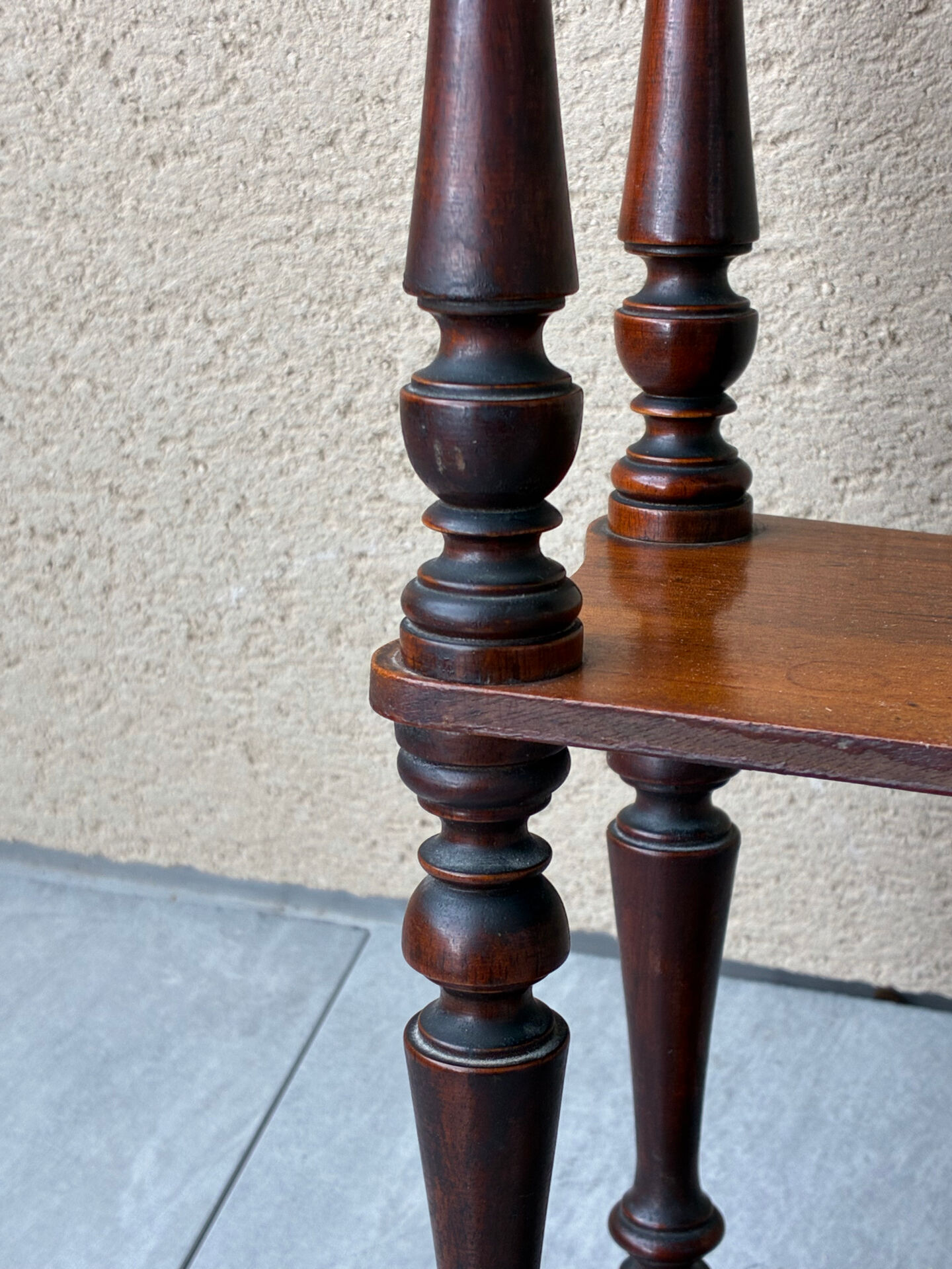 Vintage 60s turned wooden shelf