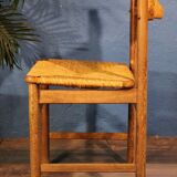 Wooden & straw chair 1960