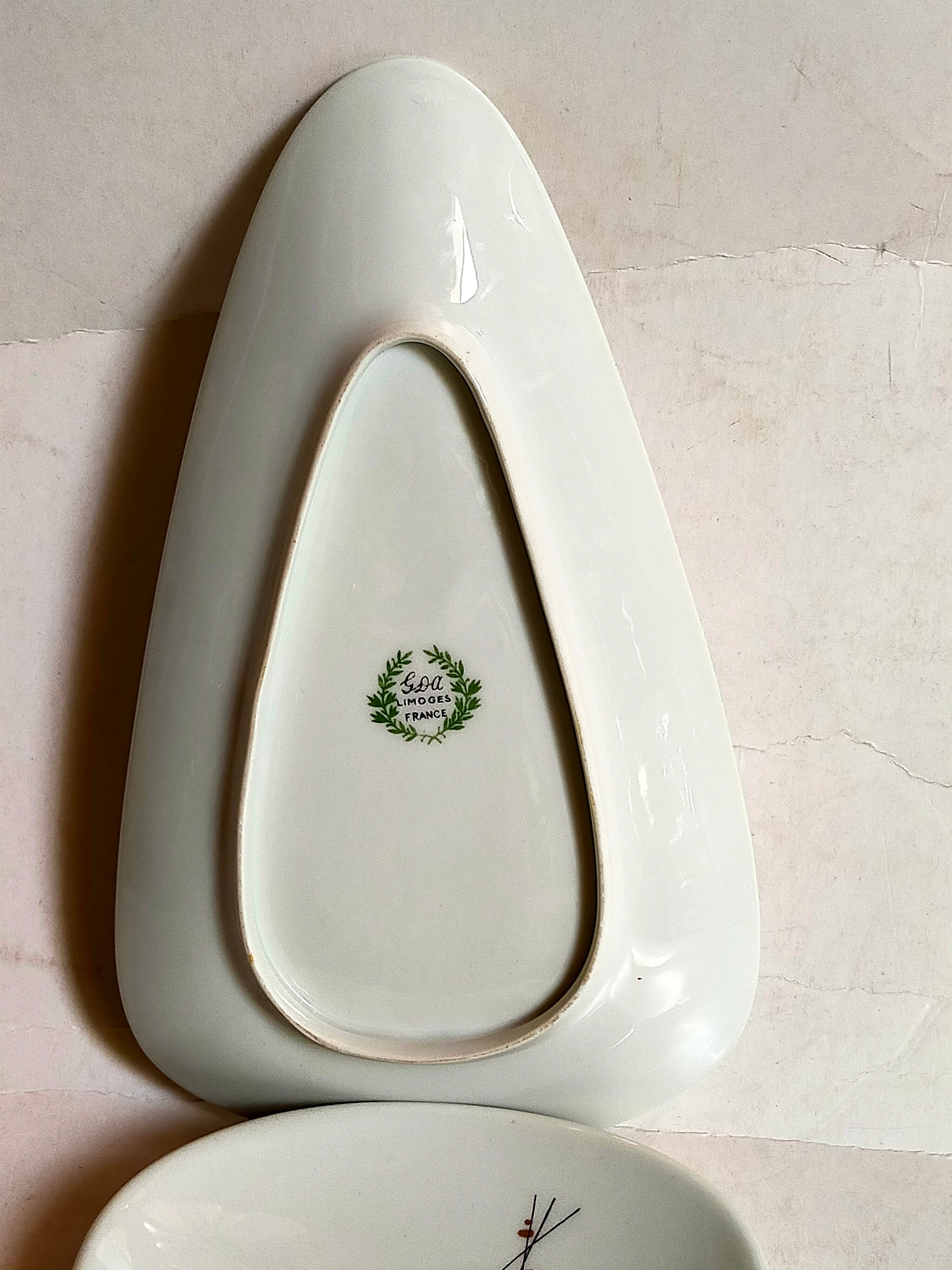 Duo de raviers porcelaine Royal Limoges vintages forme libre